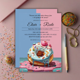 Modern Doughnut Sprinkles Gender Neutral Baby Show Invitation
