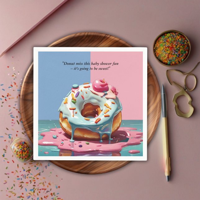 Modern Doughnut Sprinkles Gender Neutral Baby Show Napkin (Creator Uploaded)