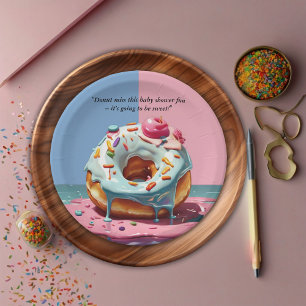 Modern Doughnut Sprinkles Gender Neutral Baby Show Paper Plate