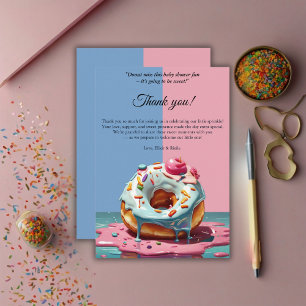 Modern Doughnut Sprinkles Gender Neutral Baby Show Thank You Card
