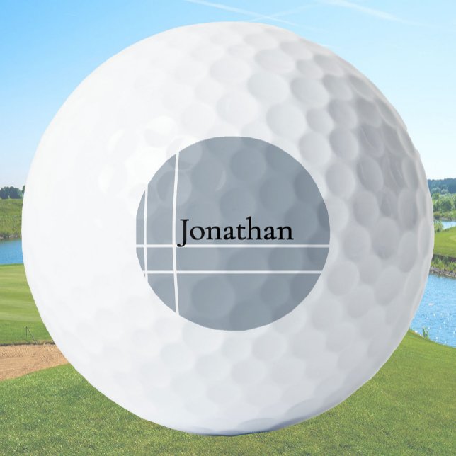 Modern dove grey minimalist custom name  golf balls (Creator Uploaded)