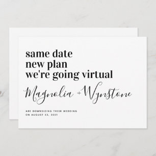 Modern Downsizing Virtual Wedding Announcement