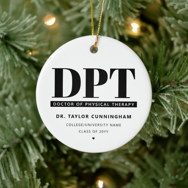 Modern DPT Doctor of Physical Therapy Graduation Ceramic Ornament (Tree)