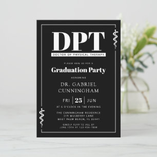 Modern DPT Doctor of Physical Therapy Graduation Invitation