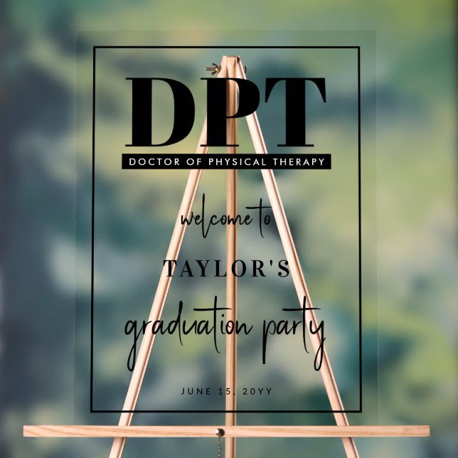 Modern DPT Doctor of Physical Therapy Welcome Sign (Neutral)
