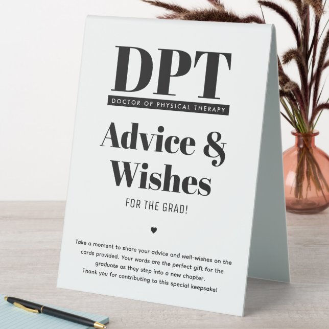 Modern DPT Graduation Party Advice & Wishes  (In SItu (Table))