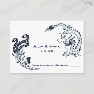 Modern Dragon-Phoenix Chinese Wedding Table Card 2
