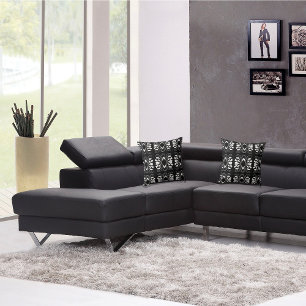 Modern Dramatic Black and White Abstract Cushion