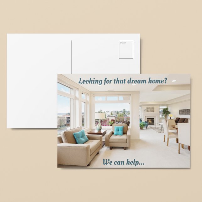 Modern Dream Home Real Estate Marketing Realtor Postcard (Creator Uploaded)