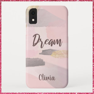 Modern Dream Pink and Grey Abstract Design Case-Mate iPhone Case