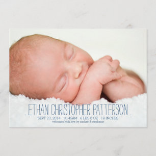 Modern Dream Two Photo Baby Boy Birth Announcement