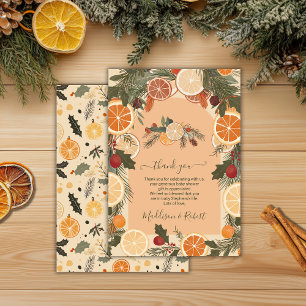 Modern Dried Citrus Winter Baby Shower Thank You Card
