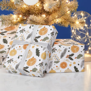 Modern Dried Citrus Winter Baby Shower Wrapping Paper