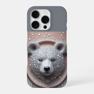 Modern Dripping Bear Head Edgy Wildlife Portrait iPhone 16 Pro Case