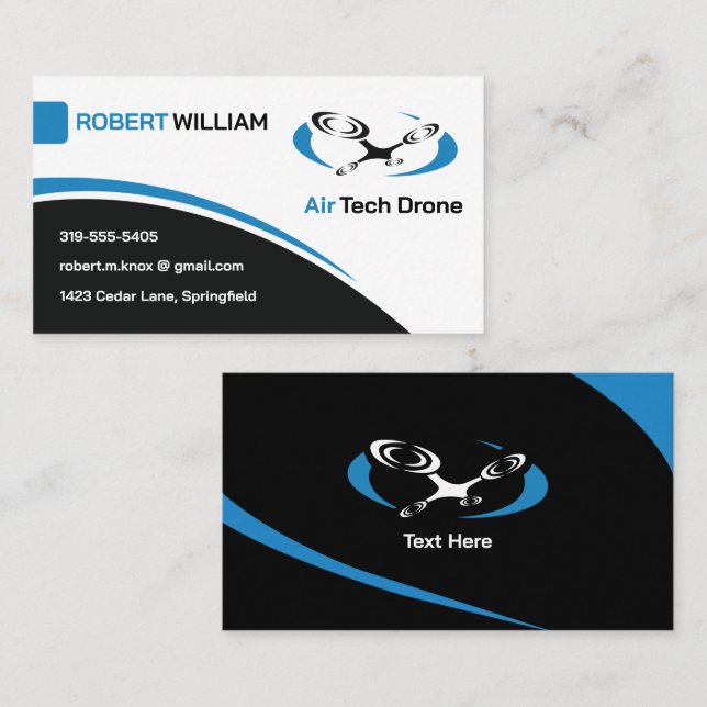 Modern Drone Services | Operator Photography Business Card (Front/Back)