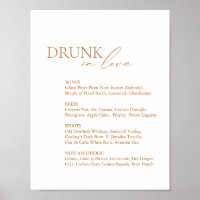 Modern Drunk In Love Bar Menu Wedding Sign