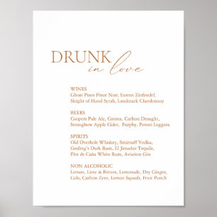 Modern Drunk In Love Bar Menu Wedding Sign