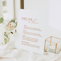 Modern Drunk In Love Wedding Bar Menu