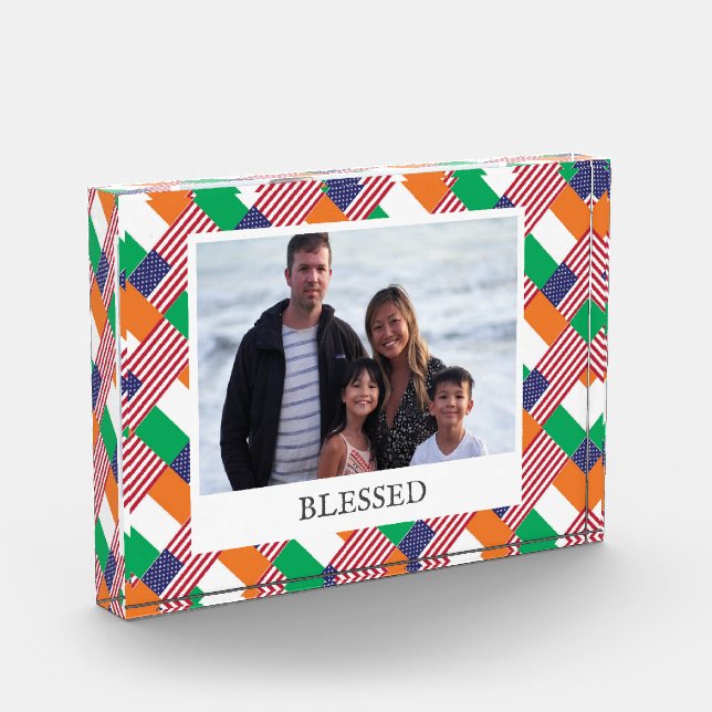 Modern DUAL IRISH AMERICAN Photo Block (Left)