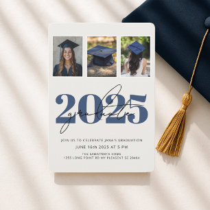 Modern Dual Photo 2025 Graduation Invitation