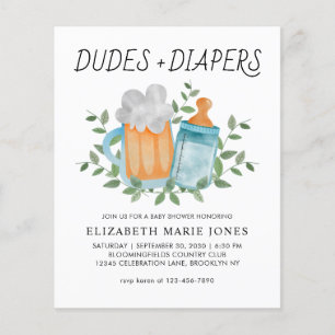 Modern Dudes and Diapers Beer Bottle Baby Shower