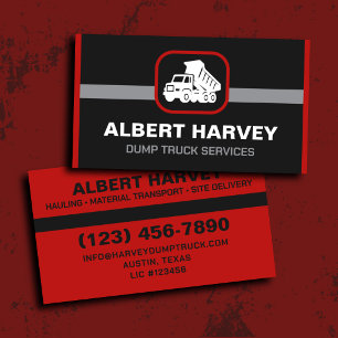 Modern Dump Truck Services Construction Hauling Business Card