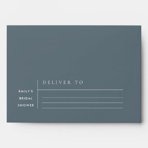 MODERN DUSKY BLUE GREY TYPOGRAPHY WEDDING  ENVELOPE