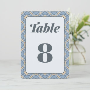 Modern Dusty Blue Art Deco Wedding Table Numbers