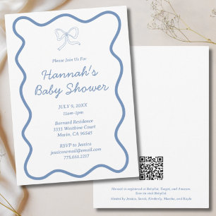 Modern Dusty Blue Baby Boy Baby Shower Invitation