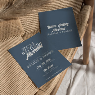 Modern Dusty Blue Bold Whimsical Boho Wedding Invitation