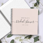 Modern Dusty Blue Chic Script Bridal Shower Guest Notebook<br><div class="desc">This modern calligraphy guest book is perfect for a simple yet beautiful bridal shower. The neutral design features your name and date of celebration in minimalist typography alongside a romantic and whimsical script. This is the blush pink version but feel free to change background colour to any other under "customise...</div>