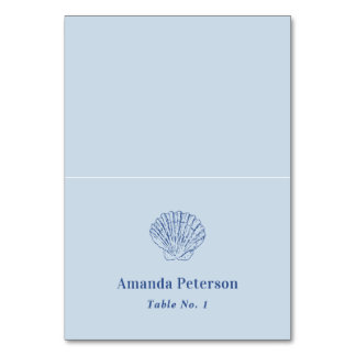 Modern Dusty Blue Coastal Wedding Table Number