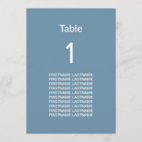 Modern Dusty Blue Guest Names Table Card