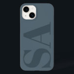 Modern dusty blue initial minimal contemporary Case-Mate iPhone 14 case<br><div class="desc">Modern dusty blue initial monogram minimal contemporary phone case design.</div>