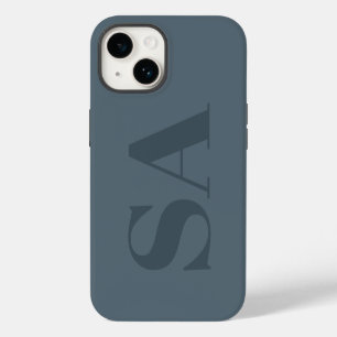 Modern dusty blue initial minimal contemporary iPhone 14 case