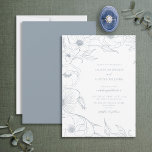 Modern Dusty Blue Line Art Floral Wedding Invitation<br><div class="desc">Looking for a wedding invitation that really stands out? Then our modern Dusty Blue line art floral wedding invitation design is the perfect choice! This stunning design has all the elegance of a classic wedding, but with enough unique details to make it special. The beautiful Dusty Blue hand drawn line...</div>