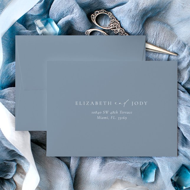 Modern Dusty Blue RSVP  Envelope (Creator Uploaded)