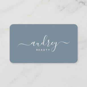 modern dusty blue Signature Business Card