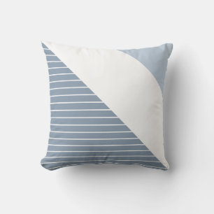Modern Dusty Blue Stripe Throw Pillow