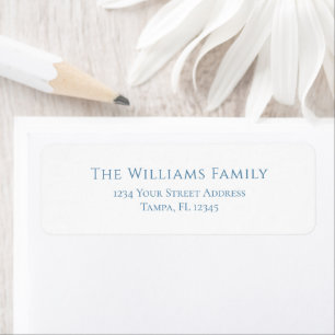 Modern Dusty Blue Typography Return Address Label