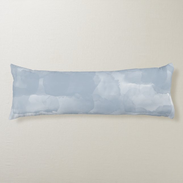 Modern Dusty Blue Watercolor Brush Strokes Body Cushion (Front)