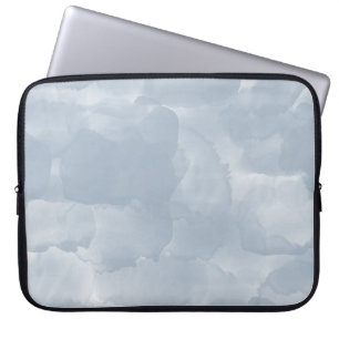 Modern Dusty Blue Watercolor Brush Strokes Laptop Sleeve