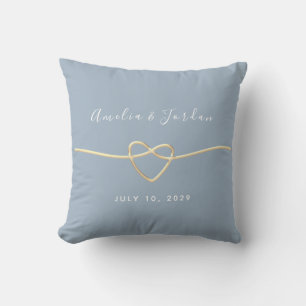 Modern Dusty Blue Wedding Gift Cushion