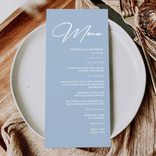 Modern Dusty Blue Wedding  Menu
