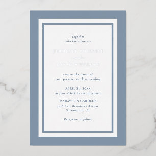 Modern Dusty Blue Wedding Silver