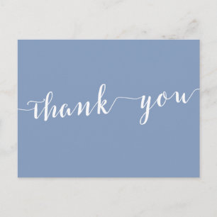 Modern Dusty Blue Wedding Thank You Postcards