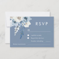 Modern Dusty Blue & White Floral Wedding
