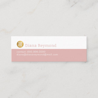 Modern Dusty-Pale-Pink Small Logo Mini Business Card