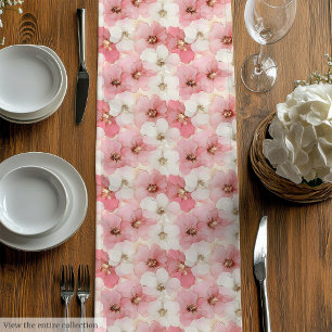 Modern dusty pink and gold wedding table runner