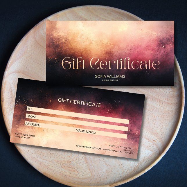 Modern Dusty Pink Certificate Gift Card (Creator Uploaded)